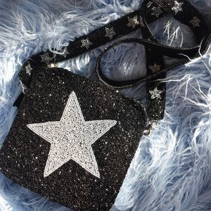 Moyna NYC Custom Bag Star Black and silver beaded